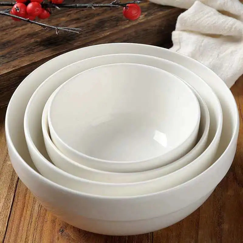 JIUWANG Serving Bowls - 5pcs Ceramic Mixing Bowl, 68 47 27 17 12 oz, New Bone Porcelain Nesting Bowls Set