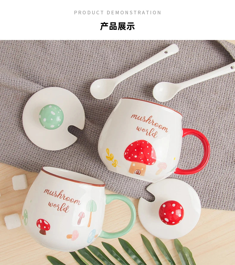 Luxury Funny Kids Cartoon Unique Design Drinking 3D Cute Ceramic Cat Coffee Mugs with Lid Spoon