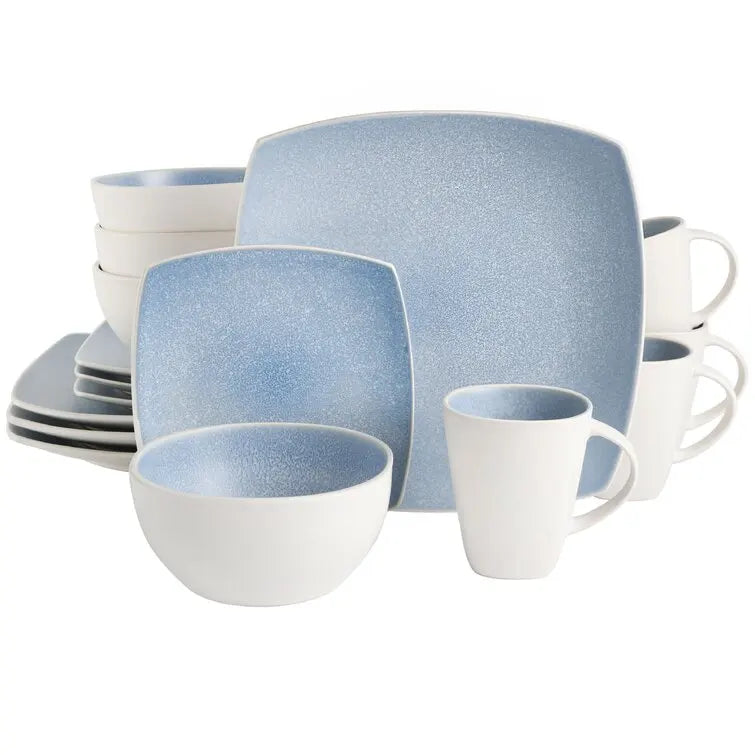 JIUWANG Nordic Restaurant wedding used white square shape modern porcelain ceramic dinnerware set for sale