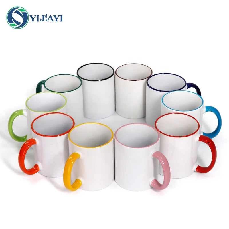 JIUWANG Plain White Ceramic Sublimation Mug 11OZ Blanks Ceramic Sublimation Mugs