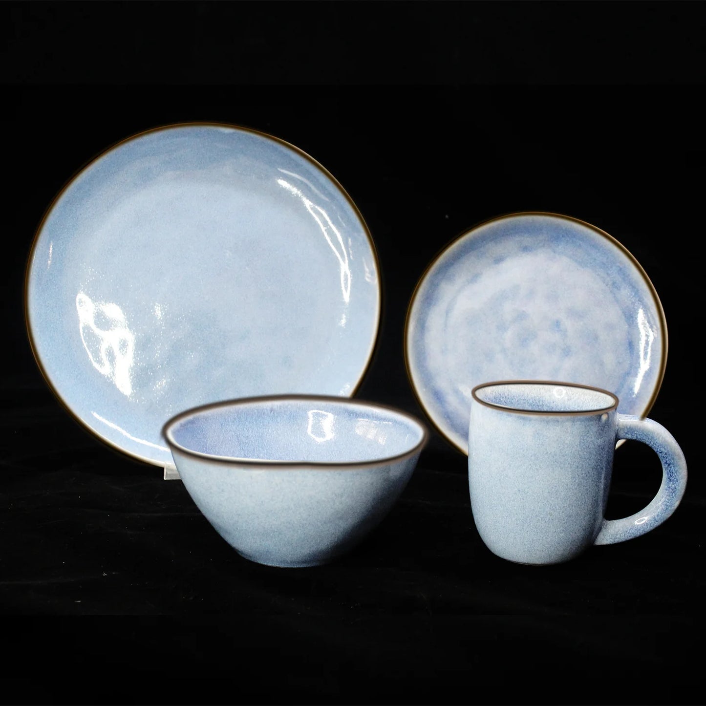 JIUWANG wholesale custom ceramic nordic mug cup Stone Color Glazed Stoneware Ceramic Dinnerware soup bowl dinner sets