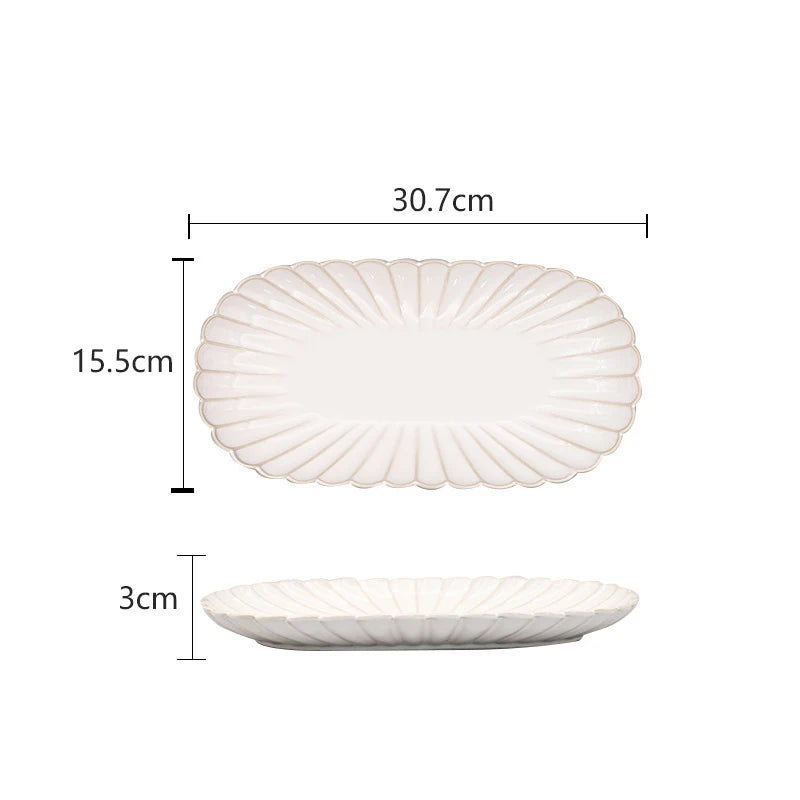 High Quality Ceramic Tableware Set Modern Creative Porcelain Soup Bowl Plate For Household Restaurant