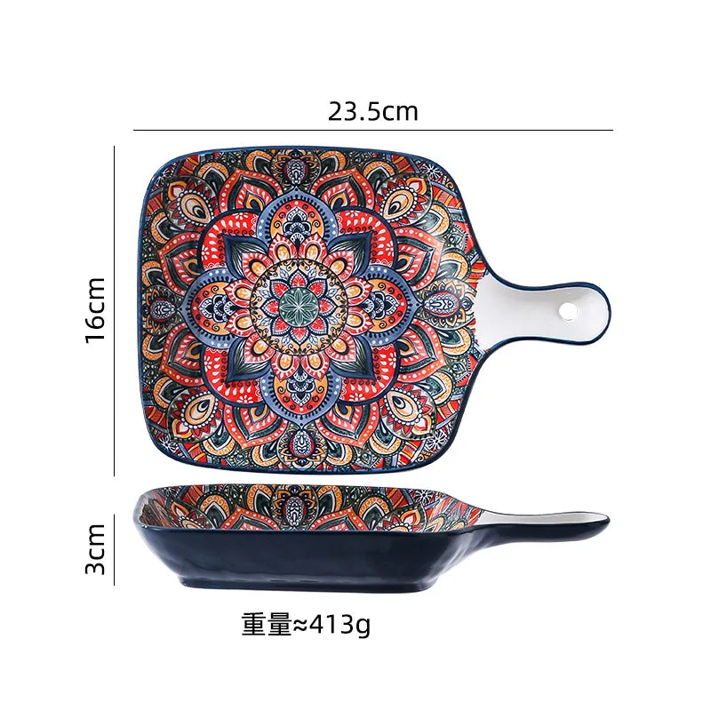 Bohemian dishes and tableware set, household baking tray, assorted dishes dinnerware set