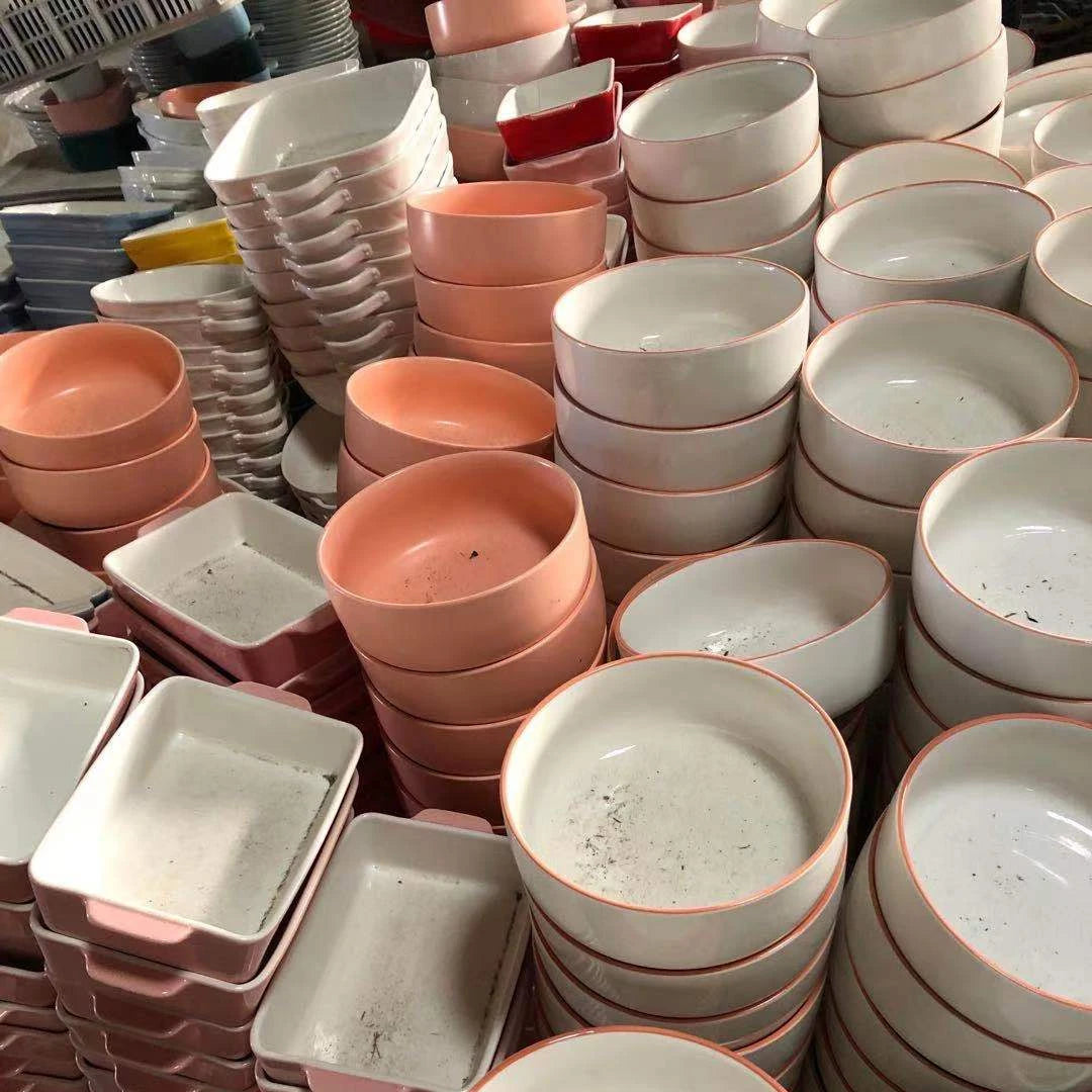 Hot Selling Color Ceramic Tableware Sell by Ton High Quality Ceramic Plates for Hotel