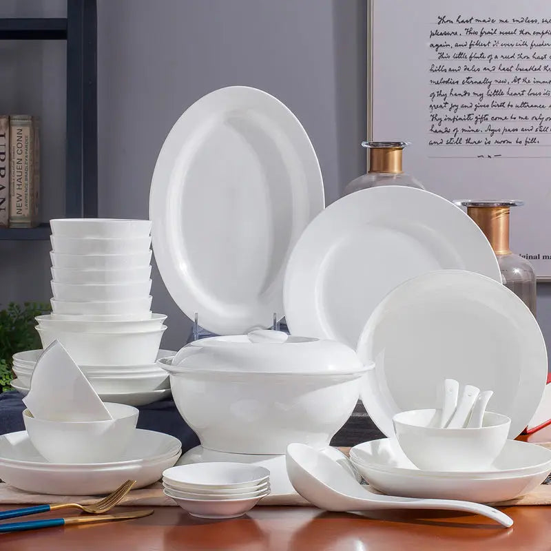 Wholesale 28 56 PCS Plate Bowl Dinnerware Fine NEW Bone China luxury  Dinner Sets