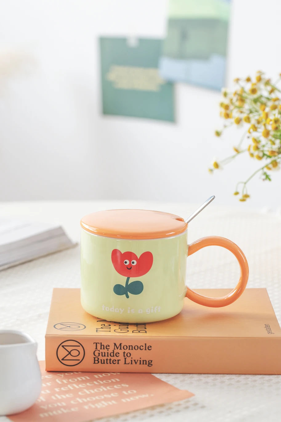 2022  Hot Sale Christmas Collection Creative Office Coffee Water Cup Cute Ceramic Mug with Lid