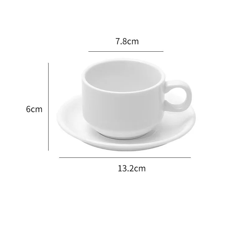 White reusable high bone China made in China tea cups saucers ceramic Coffee & Tea Sets