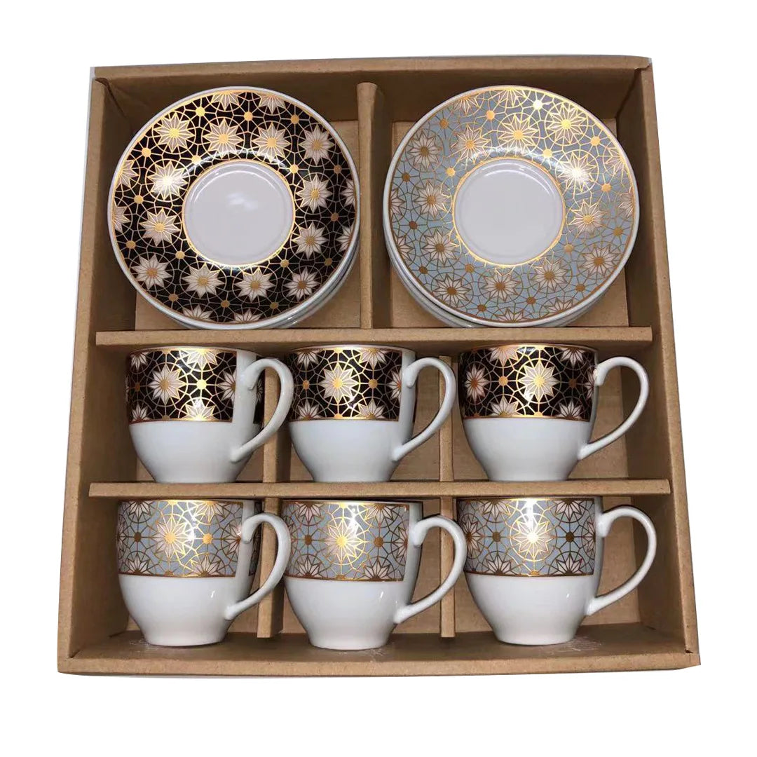 Cross border European style and plate set afternoon set Ethiopian rim porcelain tea sets