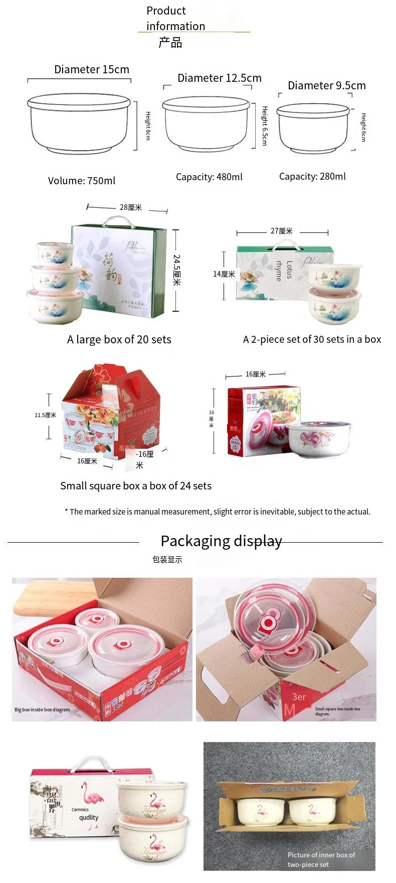 Wholesale custom printing fresh keeping ceramic bowl with sealing cover