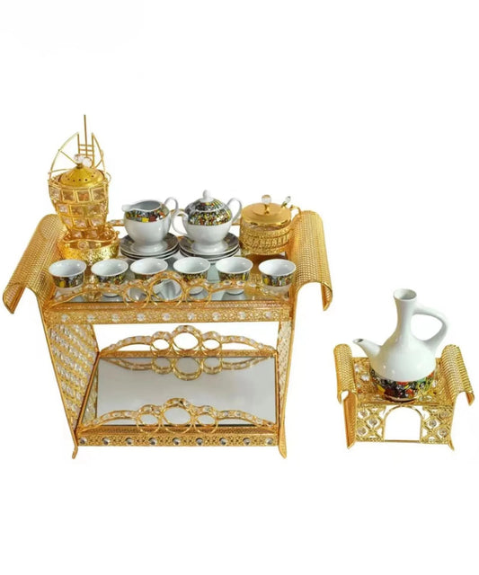 New China storage nordic multifunctional gold metal brass ethiopian luxury coffee table