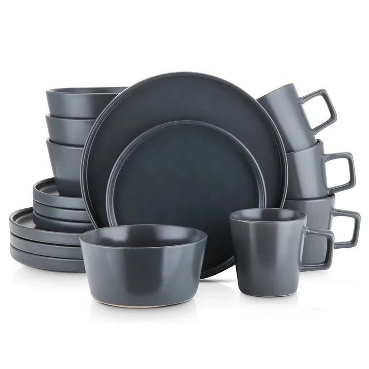 Wholesale tableware set color glaze tableware set 16 head hot sales stoneware dinner set