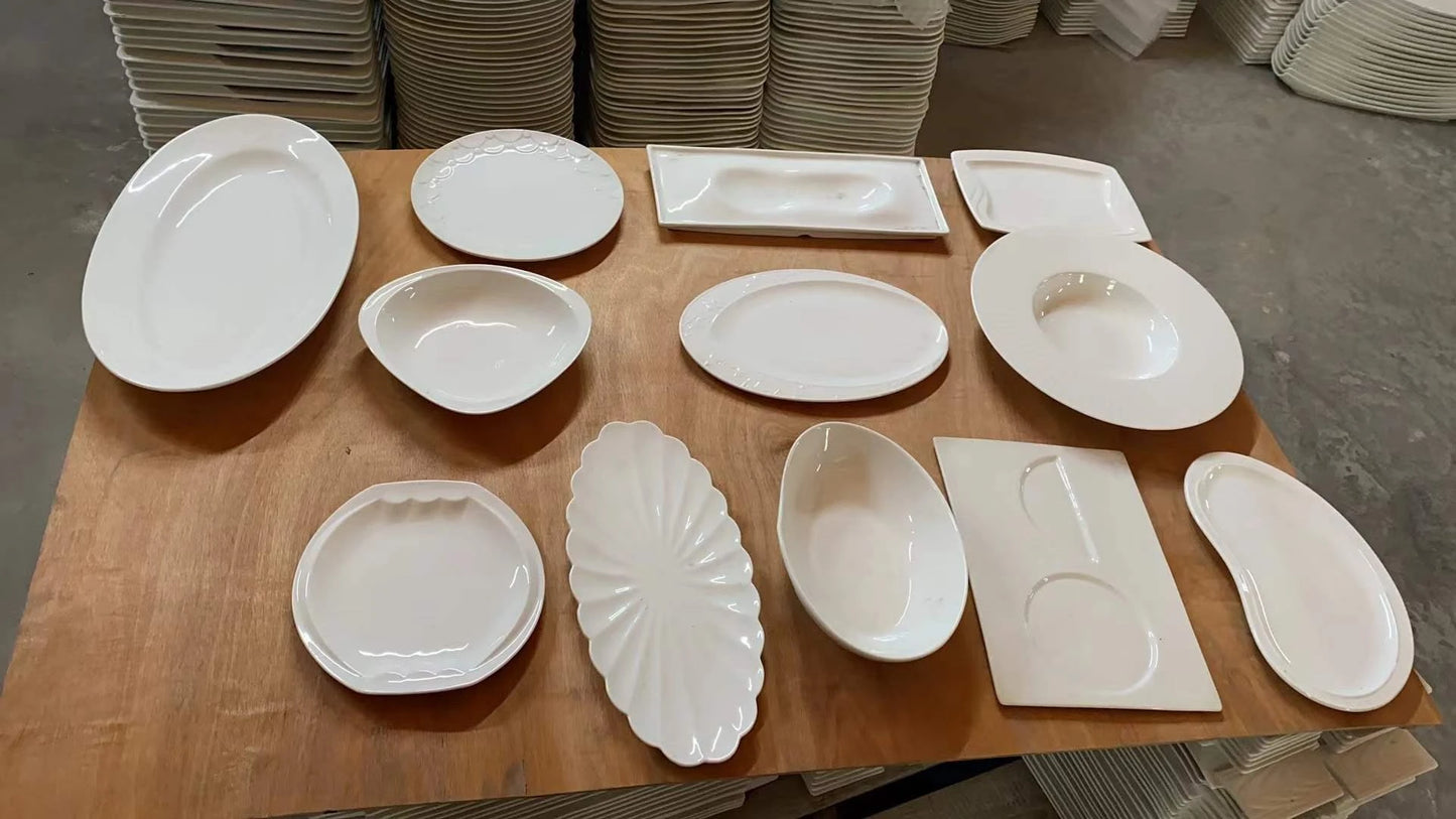 Hot Sell Cheap Restaurant Plate Ceramic Bulk Ceramic Plates bowls saucers Sell By Ton from direct factory with cheap price