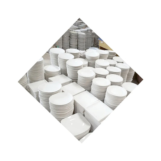 Hot Sell Cheap Restaurant Plate Bulk Ceramic Plates bowls saucers set stock lot ceramic bakeware grade b by ton