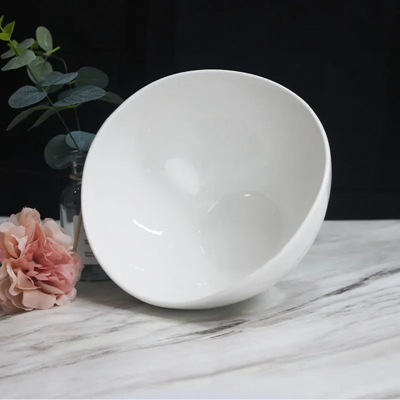 Restaurant White Round Shape Nordic Dinner Ceramic Plate Dishes Porcelain Dinnerware Plate Sets