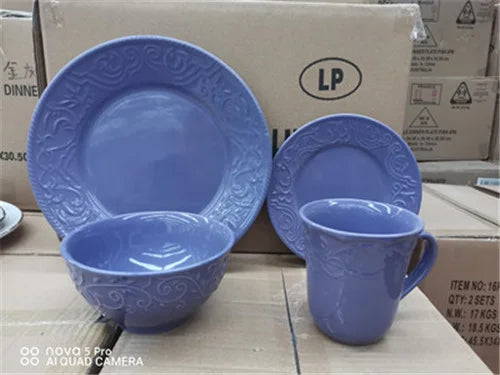 Manufacturer China colorful custom stoneware dinnerware ceramic dinner sets for wholesale