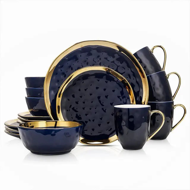 Hot Nordic Style Ceramic Tableware Set Marble Design Porcelain Dinner Sets Wholesale Bone China Dinner Set Dinnerware