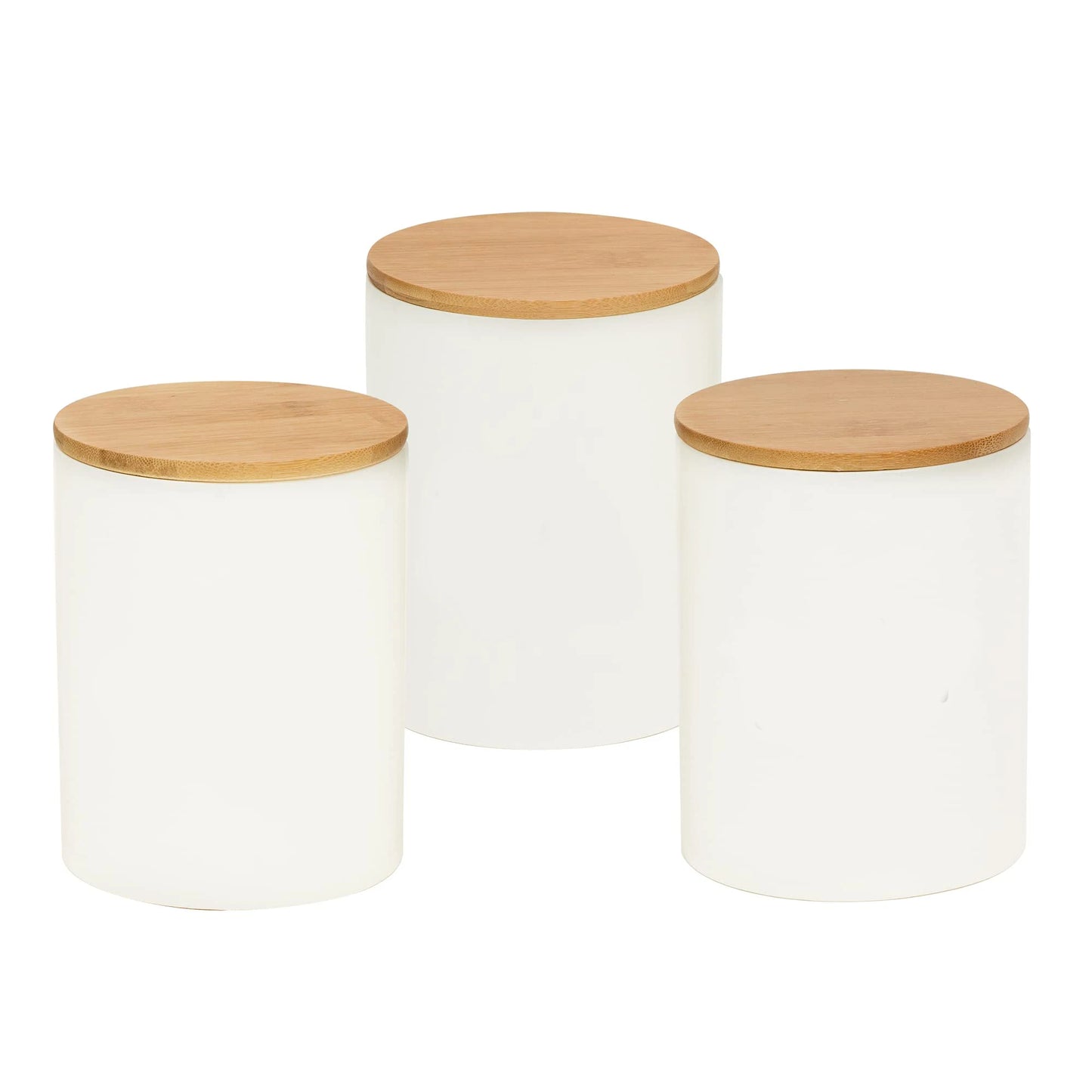 Kitchen Food Storage Ceramic Canister,Airtight Ceramic Canisters with Bamboo Lid  Sets for Kitchen Counter