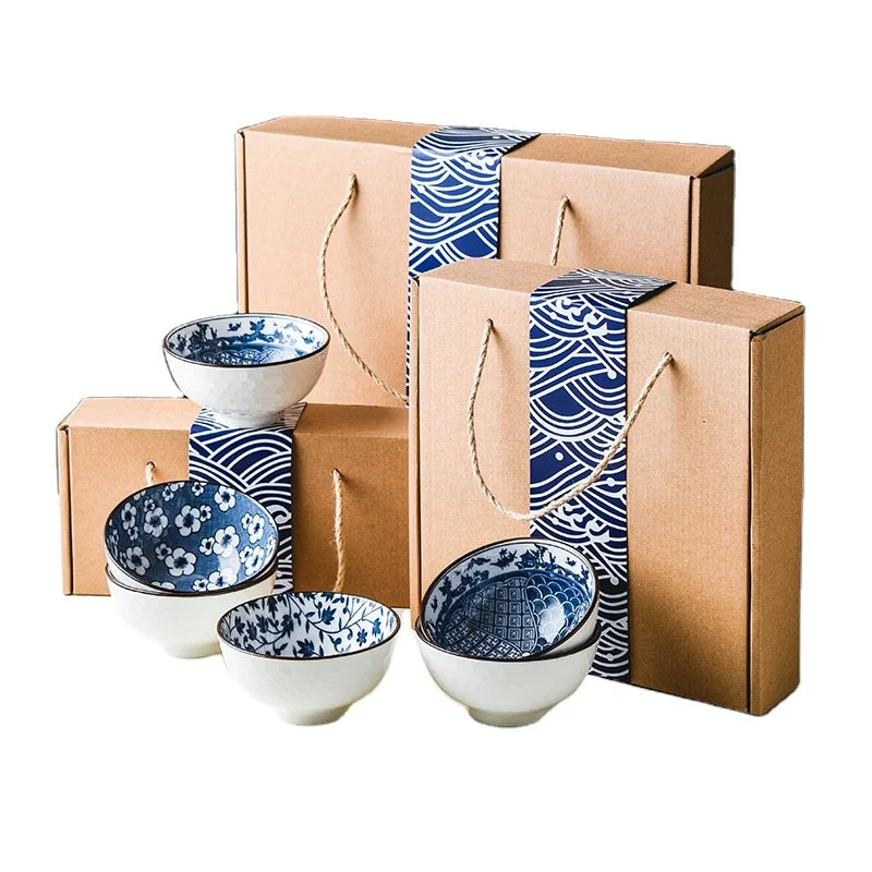 4 pieces of Japanese exquisite dishes with color gift box High-end business Japanese-style dish gifts mall promotions wedding