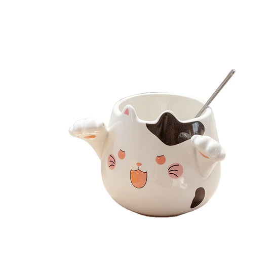 Creative ceramic mug cute animal shaped small cat cup for weeding gift