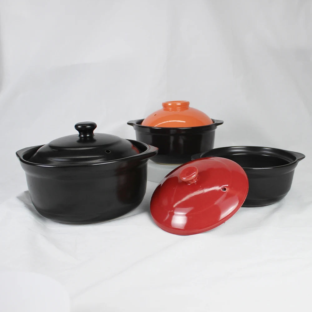 Manufacturer Wholesales Round Shape Black Stone Bowl Korean Style Cooking Ware For Home And Dining Hall Use