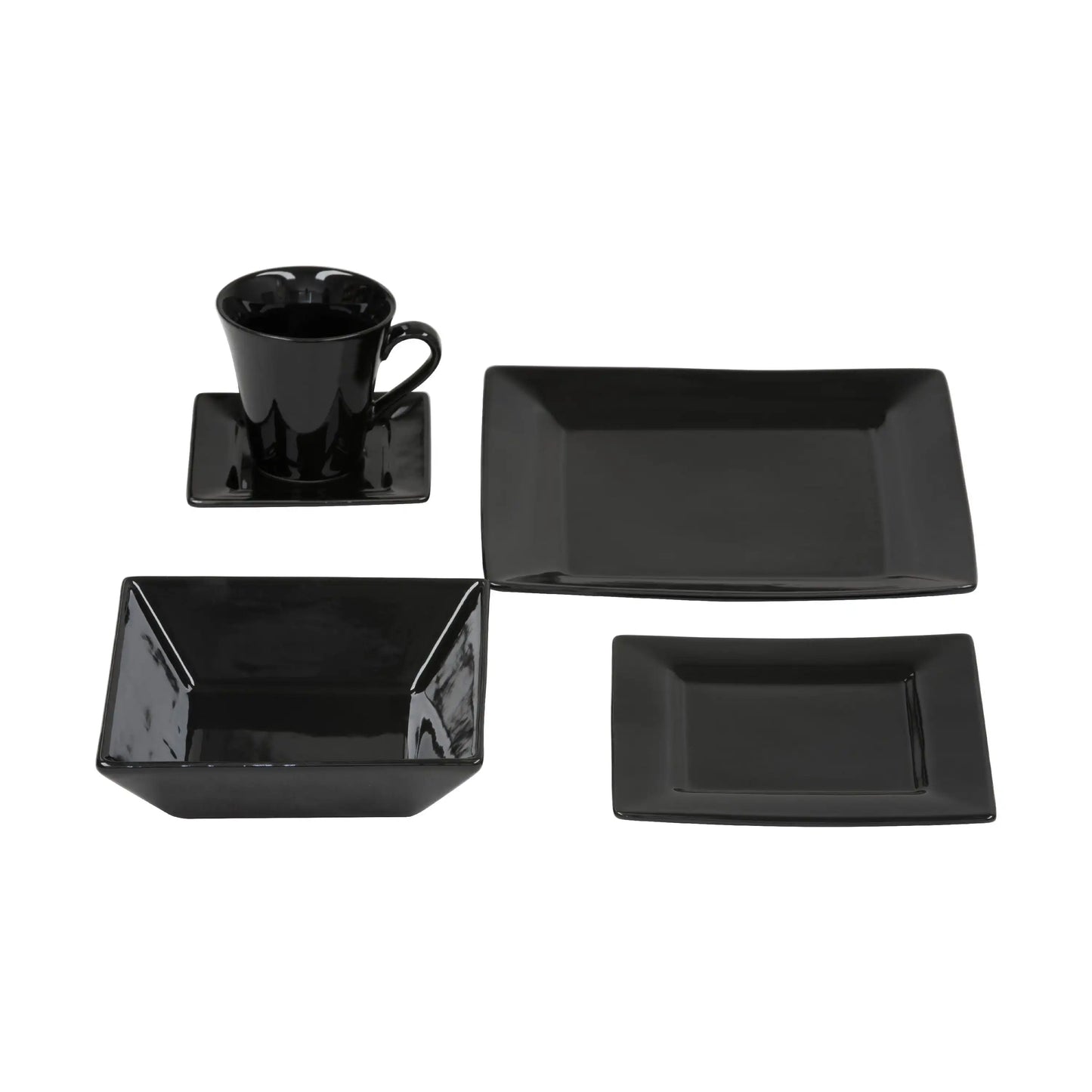 wholesale Black 11" Square Plate black dinner set Tableware for Restaurant Wedding Catering Party Banquet