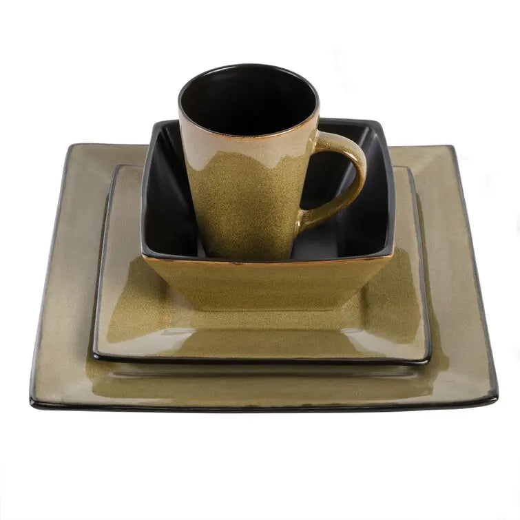 Restaurant wedding used blue square shape modern porcelain ceramic dinnerware set tableware for sale