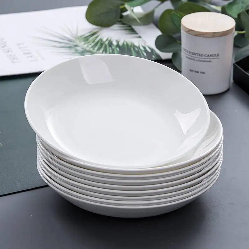 Hot sale of White Chinese Ceramic Round Plate Household Dishes Dinner Plate