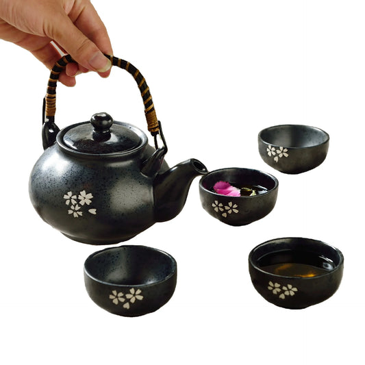 customized traditional art design  design  6pcs  cups saucers tea pot ceramic tea set