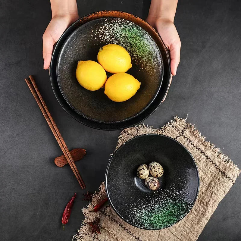 Ceramic Noodle Soup Bowl Quality Tableware Popular Rustic Different Types Round Bowl SetJapanese Ceramic Ramen Noddles Bowl