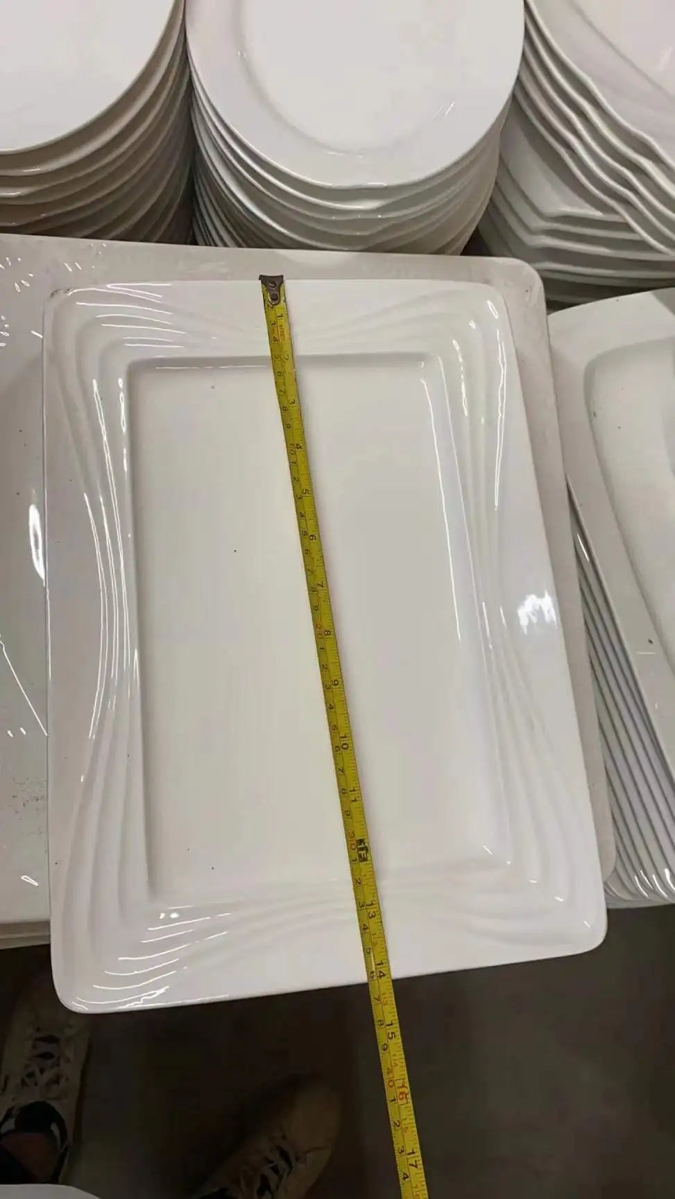 Factory Bulk Sell Stocked White Ceramic Porcelain Plain White Plate Sell By Ton Ceramic Plate full dinner service geschirrset