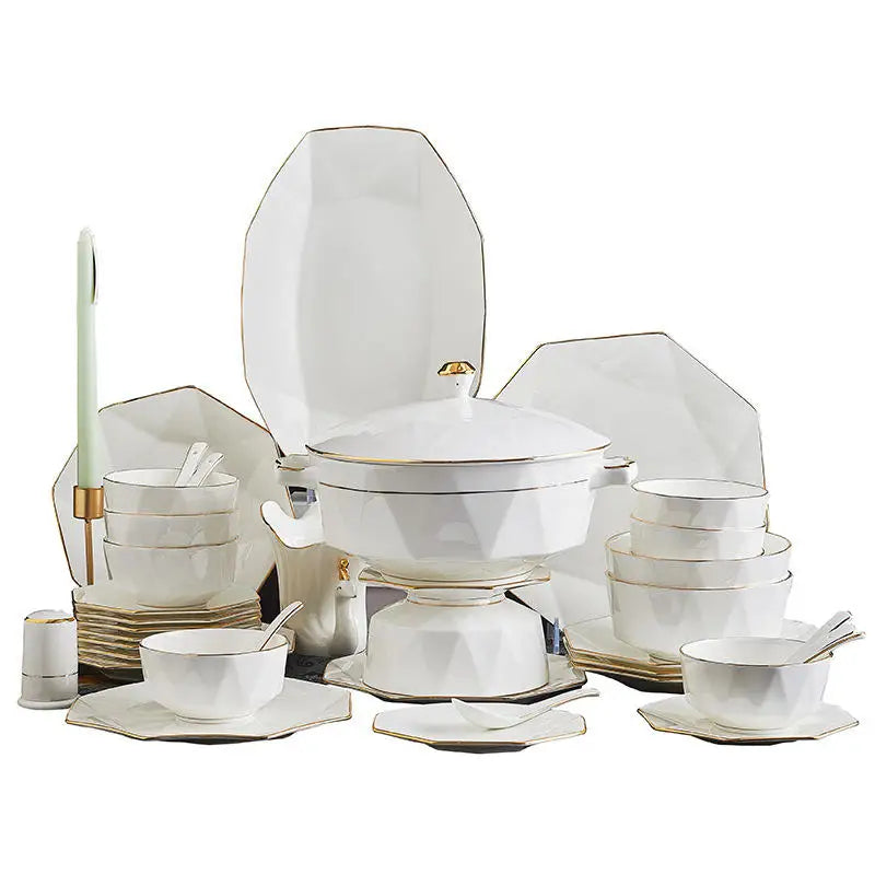 Alibaba Hot Selling Good Supplier Daily Use Ancient Style Printed Flower Opal Glass Luxury Dinner Set