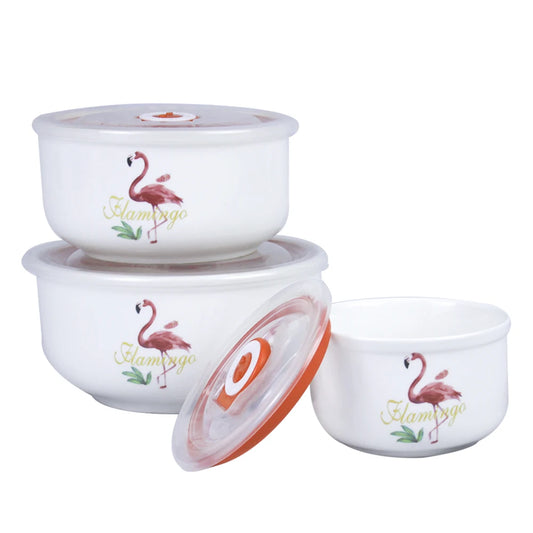 Cupcustom printed plastic bow set microwave safe storage food container fruit serving fresh seal bowls noodle bowl with lid