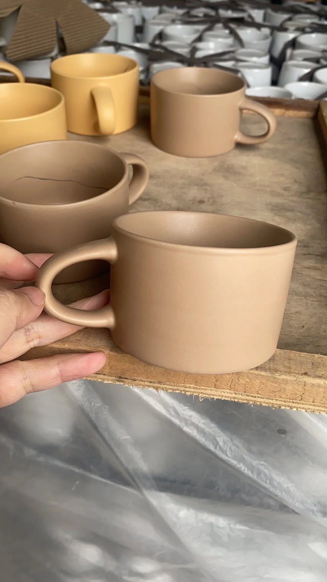 wholesale cheap bulk Stock  11oz 350ml Stoneware Coffee tall Ceramic reactive glaze Mug Cup by ton