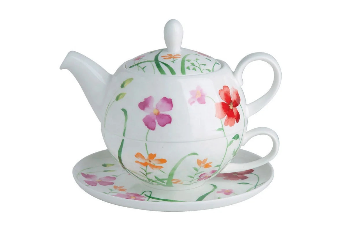 Wholesale custom ceramic white porcelain teapot set with saucer for tea