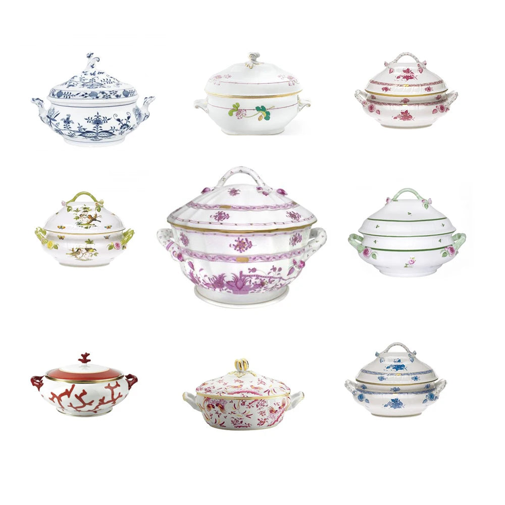 New Soup Pot Ceramic Soup Tureen With Tray And Spoon Soup Bowl Set