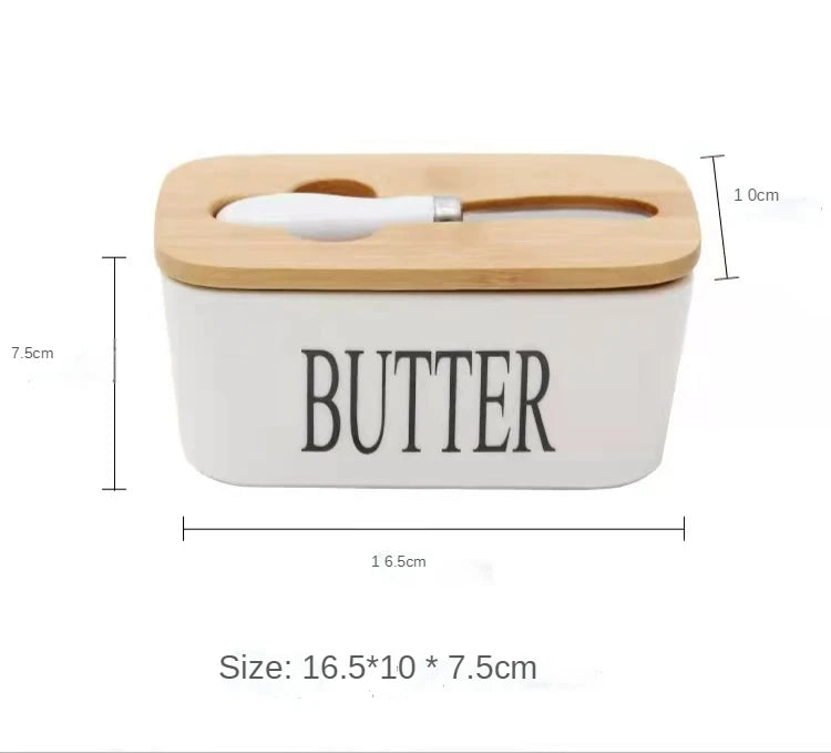 JIUWANG Cow Butter Dish with Knife Farmhouse Covered Butter Holder Fits Two Sticks of Butter