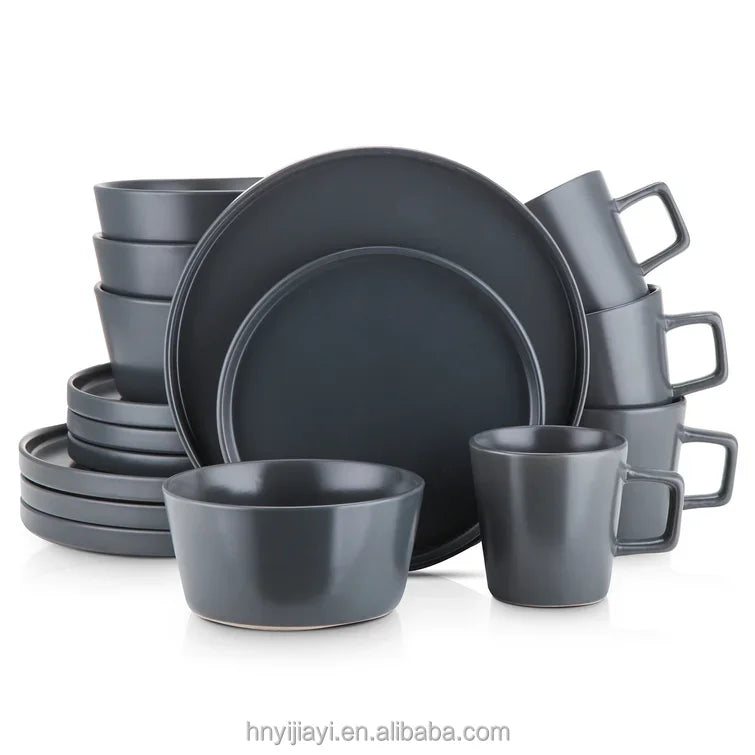 JIUWANG Nordic 12pc Stoneware Dinnerware Set