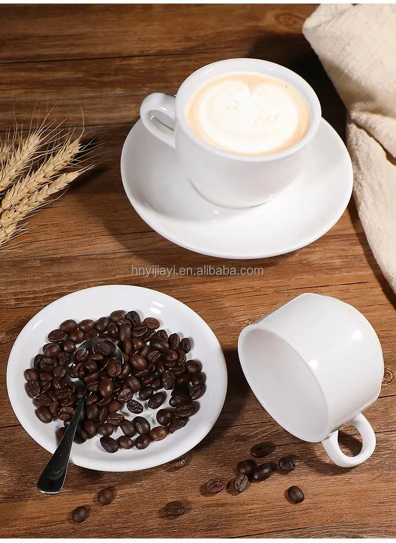 Reusable environmentally friendly dishwashing dishes are customizable tea cup and saucer set ceramic Coffee & Tea Sets