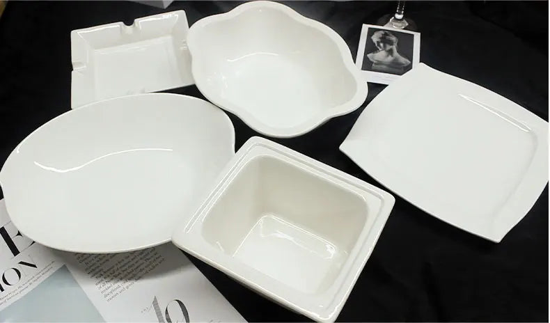 wholesale plate round of fine porcelain Simply White 7.5" Round Salad Plate 7.5'' dishes plates ceramic porcelain dinner