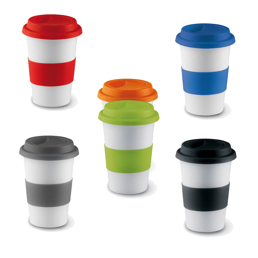 Hot Selling 16oz Emotion Ceramic Travel Mug with Silicone Lid Logo 400ml