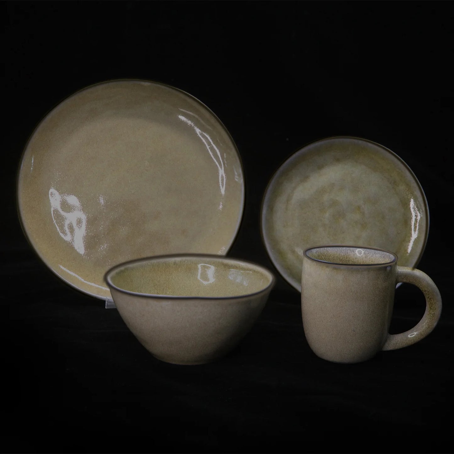 custom ceramic mug 12 18 24 piece  Stone Color Glazed Stoneware Ceramic Dinnerware soup bowl dinner sets