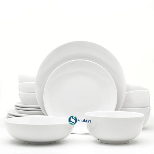 Hotel Tableware Direct Sell Modern Classic Luxury Kitchen Cabinet Ceramic Plates in Stock vaisselles en gros service a table