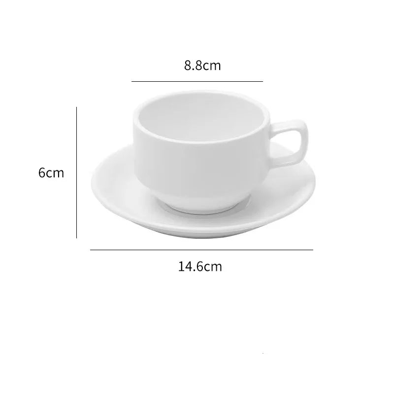 White reusable high bone China made in China tea cups saucers ceramic Coffee & Tea Sets