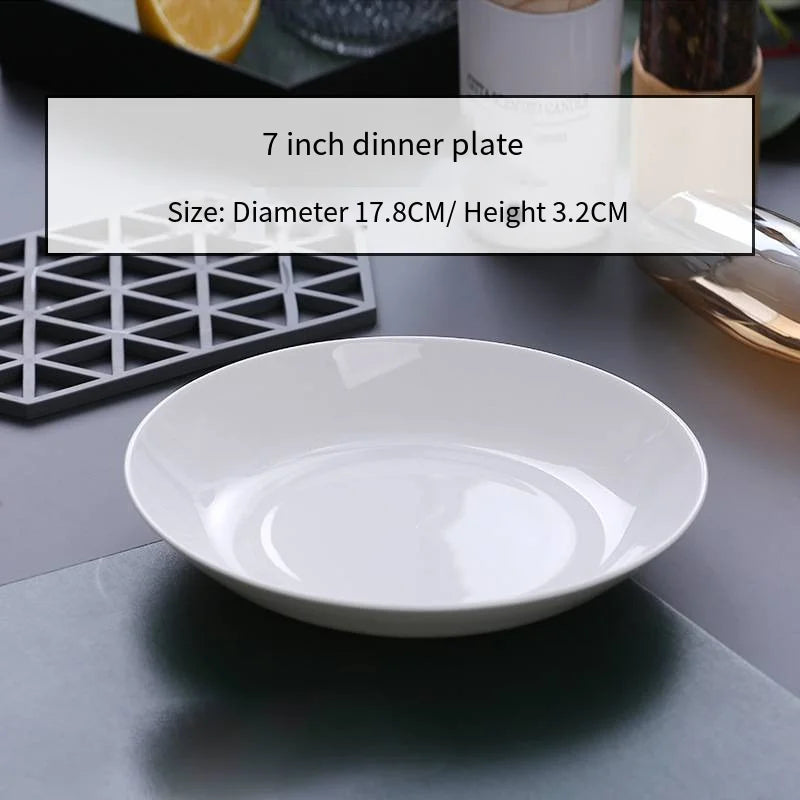 JIUWANG Wedding Event 8 10 12 Inch Dises and Plates Cheap Price White Ceramic Plate for Restaurant