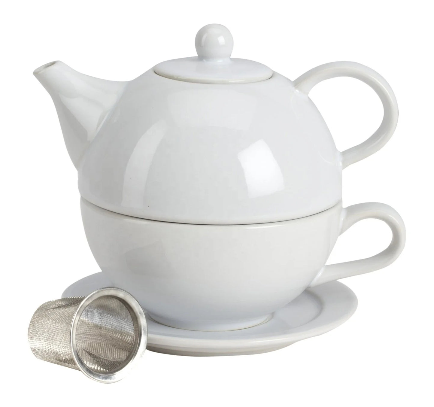 Wholesale custom ceramic white porcelain teapot set with saucer for tea