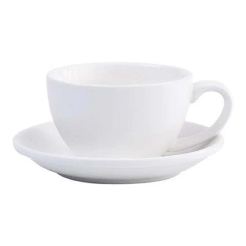 Wholesale Multiple Color Optional Matte 300cc European Porcelain Coffee Cup Ceramic Milk Cup With Saucer Set Cappuccino Mug