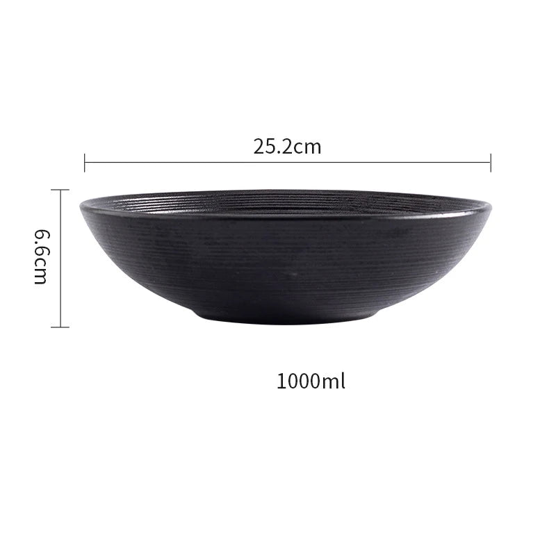 1280Ml Irregular Noodle Bowl Ceramic Crockery Durable Vintage Japanese Stoneware Porcelain Soup Bowl Pho Bowl for restaurant