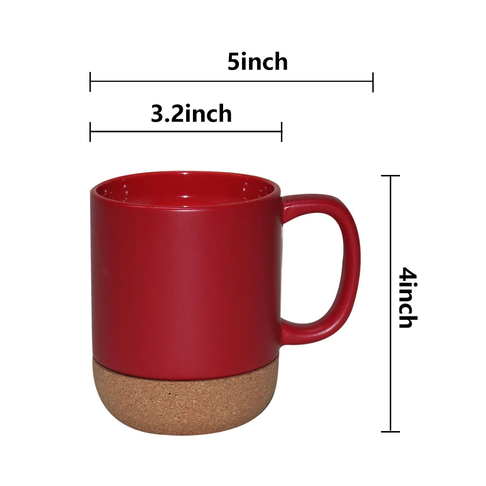 sublimation stoneware coffee mugs with corked removable bottom