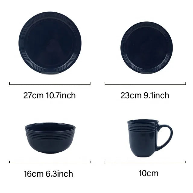 16pcs best stoneware bright colored dinnerware, yellow & black Colors can be customized color ceramic dinnerware