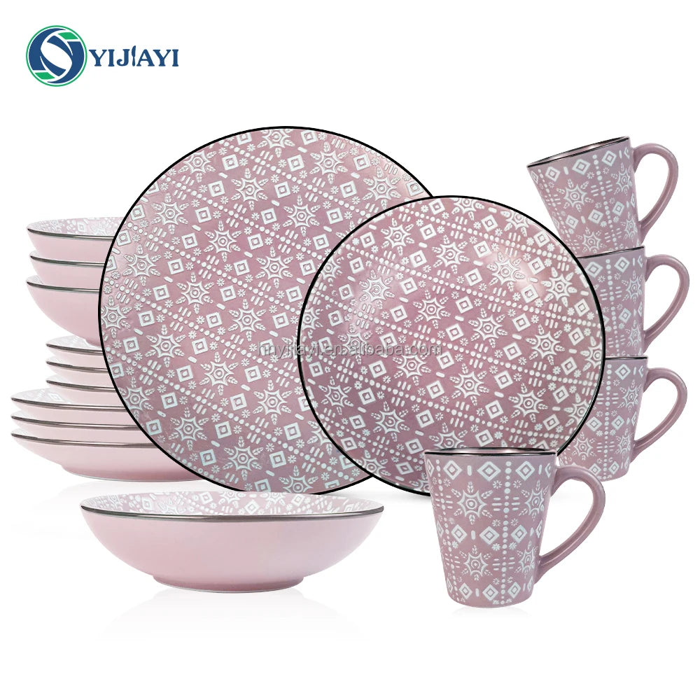 wholesale price custom luxury plate set rustic stoneware china western dinner set porcelain gold rim ceramic dinnerware sets